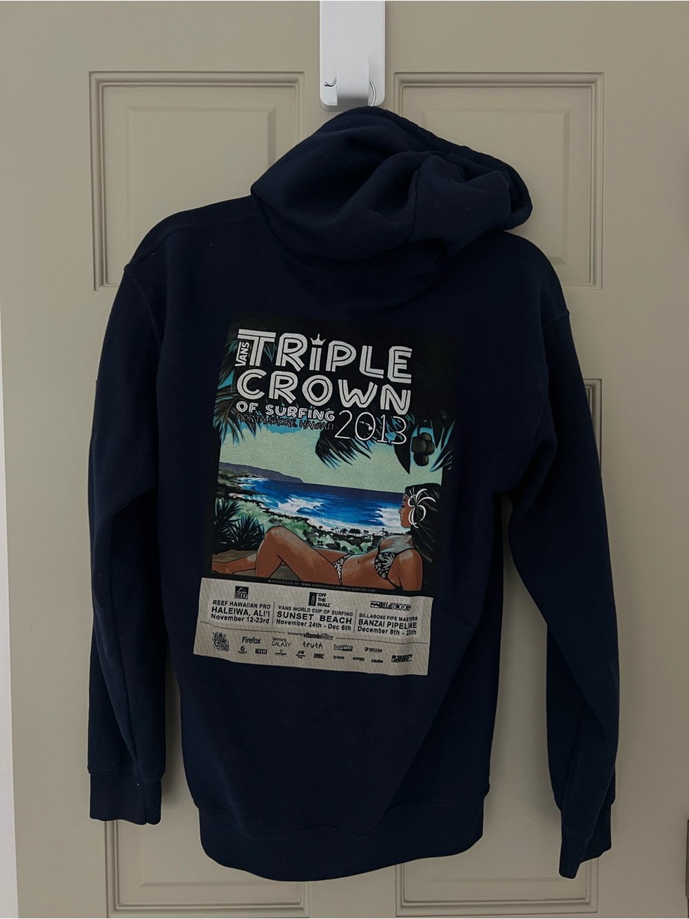 Triple Crown of Surfing Graphic Hoodie - Navy